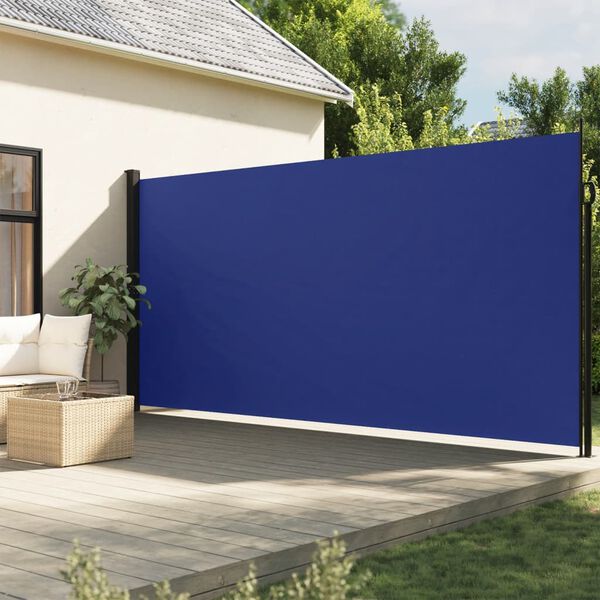 vidaXL Retractable Side Awning Blue