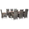 vidaXL Patio Dining Set Set of 9 Grey PE rattan Large Patio Dining Set