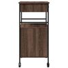 vidaXL Kitchen Trolley Brown Oak 22"x16.9"x35.2" Engineered Wood