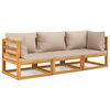 vidaXL Garden Lounge Set Taupe Solid Acacia wood 3 Piece Set Modular