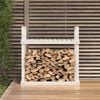 vidaXL Firewood Rack White 43.3x13.8x42.7" Solid Wood Pine