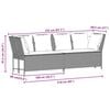 vidaXL Patio Sofa with Cushions Gray Poly Rattan