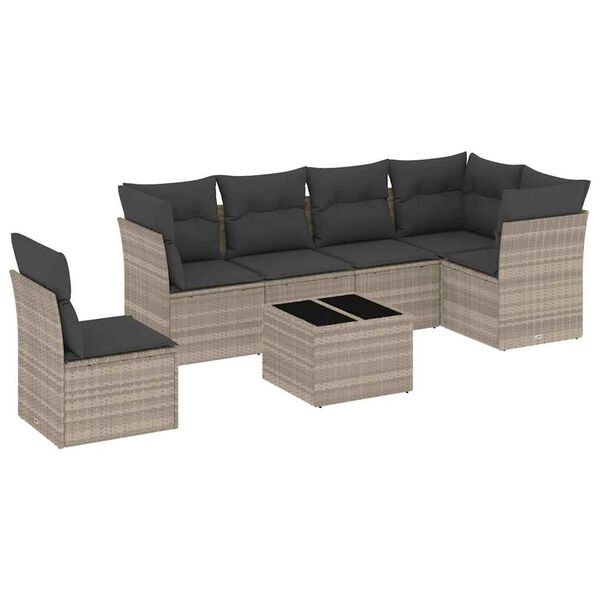 vidaXL Garden Sofa Set Light Gray, Dark Gray