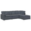 vidaXL Modular Sofa Dark Grey Velvet (100% polyester), Metal Oversized