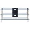vidaXL TV Stand Transparent Tempered Glass and Stainless Steel