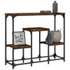 vidaXL Console Table Smoked Oak Engineered Wood Narrow Industrial