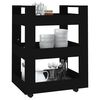 vidaXL Kitchen Trolley Black 23.6x17.7x31.5" Engineered Wood