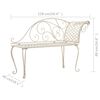 vidaXL Garden Chaise Lounge Antique White Metal Decorative Inlays