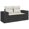 vidaXL Garden Sofa Set Black and Cream White