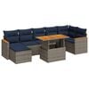 vidaXL 8 Piece Patio Sofa Set with Cushions Gray Poly Rattan