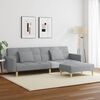 vidaXL Sofa Bed Light Grey Polyester, wood, plastic, foam 2-Seater