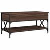 vidaXL Coffee Table Brown Oak Engineered Wood and Metal Large