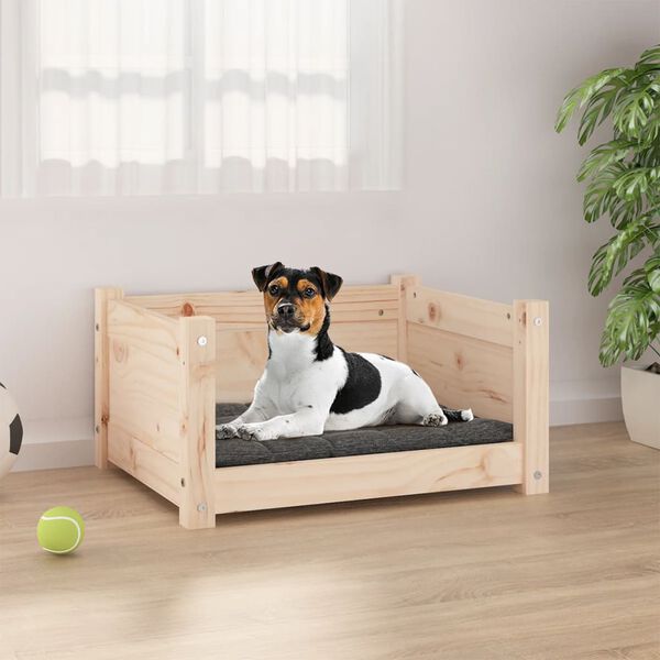 vidaXL Dog Bed Natural wood Solid pine wood Medium Minimalistic