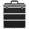 vidaXL Make-up Case 14.6"x9.4"x15.7" Black Aluminum