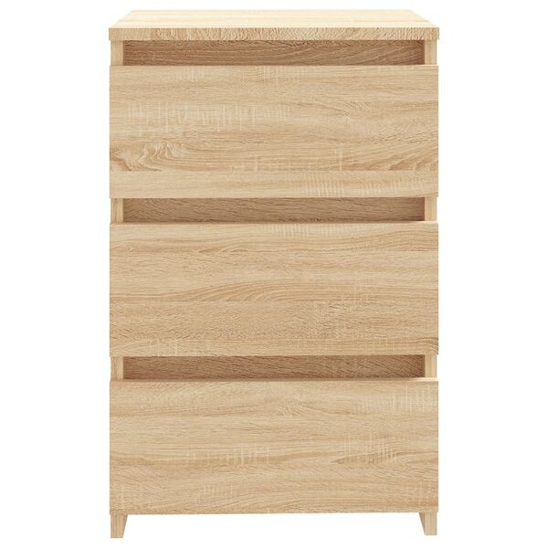 vidaXL Bed Cabinet Sonoma oak Engineered wood Bed Cabinet Rectangular