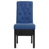vidaXL Dining Chair Set of 4 Blue Fabric and Rubber wood Medium