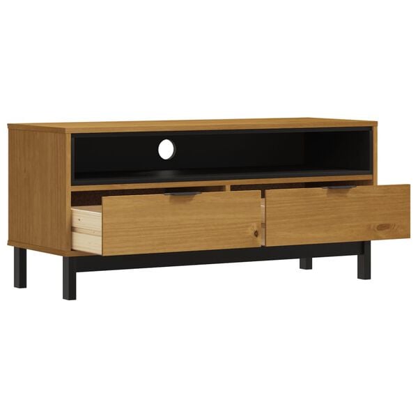 vidaXL TV Cabinet Oak finish Solid pine wood, plastic