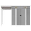 vidaXL Garden Shed Light Grey Galvanized Steel Large Garden Shed