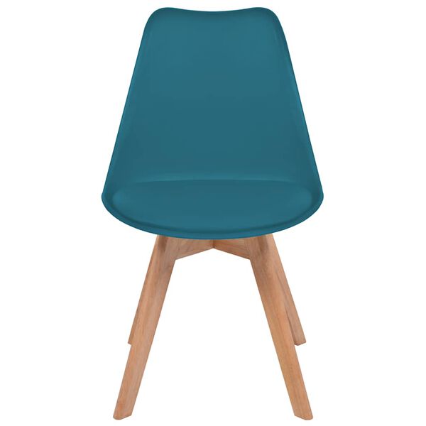 vidaXL Dining Chair Set of 2 Turquoise Plastic Standard Ergonomic