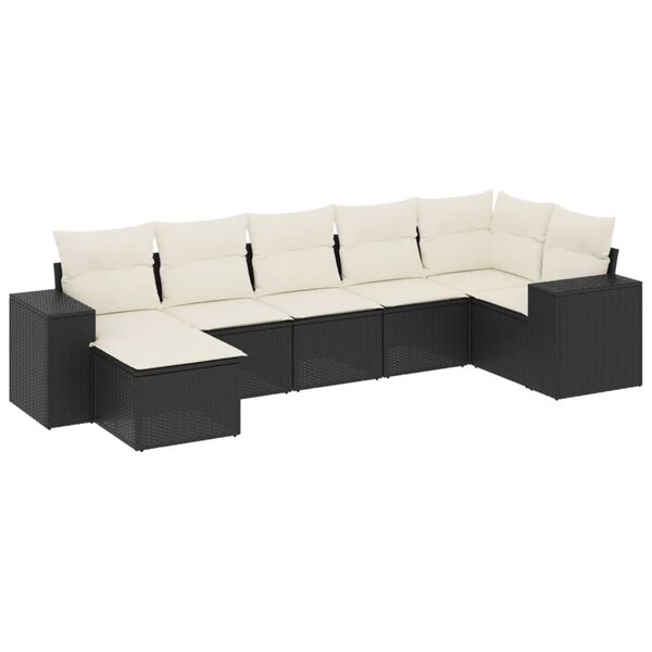 vidaXL Garden Sofa Set Black PE rattan Large Modular Garden Sofa Set