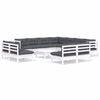 vidaXL Garden Lounge Set White, Anthracite Solid Pinewood, 100% Polyester