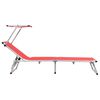 vidaXL Sun Lounger Red Aluminum, Textilene Standard Foldable