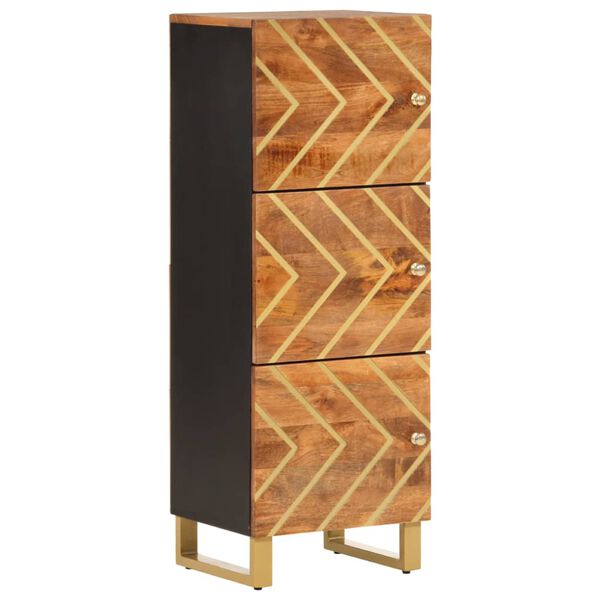 vidaXL Highboard Brown and Black 15.7"x13.2"x43.3" Solid Wood Mango