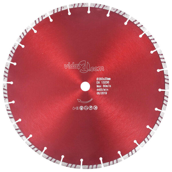 vidaXL Diamond Cutting Disc with Turbo Steel 13.78 "