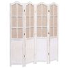 vidaXL 4-Panel Room Divider White 55.1"x65" Fabric