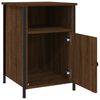 vidaXL Bedside Cabinet Set of 2 Brown Oak Engineered Wood, Iron Medium