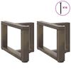 vidaXL Coffee Table Legs T-Shaped&nbsp;2 pcs Natural Steel 19.7 x 9.8 x (11.8-12.2) " Steel