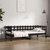 vidaXL Day Bed Black Solid pine wood Twin Day Bed Rectangular Rustic