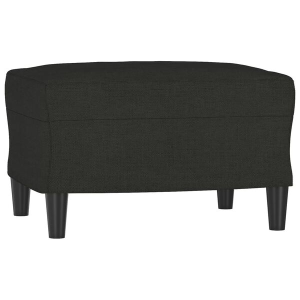 vidaXL Footstool Black Polyester, Plywood, Foam Medium Footstool