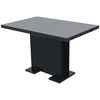 vidaXL Kitchen Table Glossy Black MDF, Steel Extendable Dining Table
