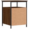 vidaXL Bedside Cabinet Set of 2 Brown Oak Engineered Wood, Iron Compact