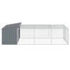 vidaXL Dog House Anthracite Galvanized Steel Large Durable Dog House