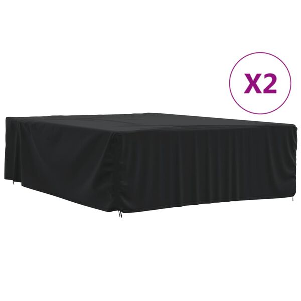 vidaXL Garden Furniture Cover Black 420D Oxford fabric with PU coating