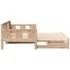 vidaXL Daybed With Trundle Natural Pine Solid Pine Wood 35.4x78.7 in