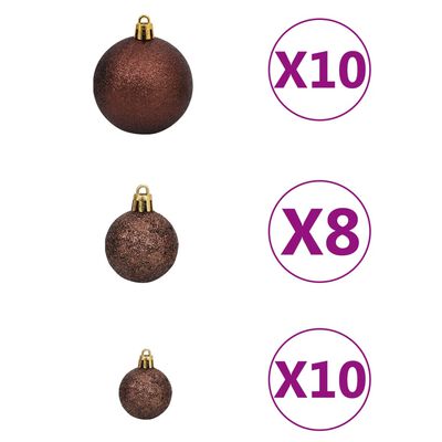 vidaXL Artificial Pre-lit Christmas Tree with Ball Set 82.7" 910 Branches