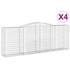 vidaXL Gabion Basket Set of 4 Silver Galvanized iron Large Durable