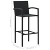 vidaXL Garden Bar Set Black PE rattan, powder-coated steel Footrest