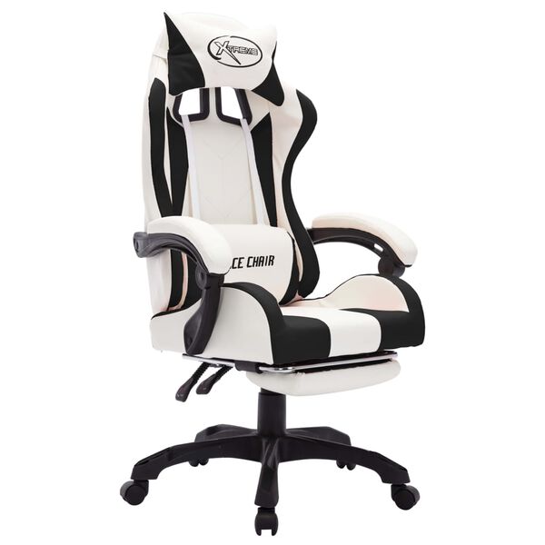 vidaXL Racing Chair Black and White