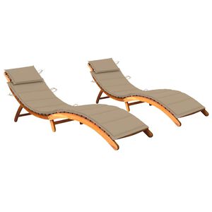 vidaXL Sun Lounger Natural wood Solid Acacia wood