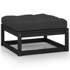 vidaXL Garden Lounge Set Black, Anthracite Solid Pine Wood, Polyester