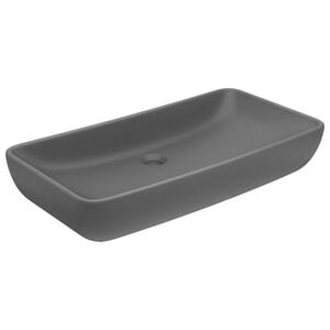 vidaXL Luxury Basin Rectangular Matt Dark Grey 28.0x15.0" Ceramic