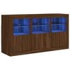 vidaXL Sideboard Brown Oak Engineered Wood, Glass Medium Sideboard