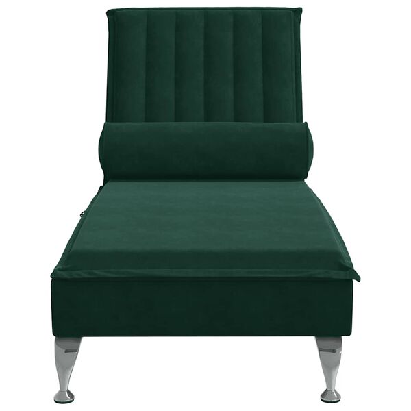 vidaXL Massage Chaise Lounge Dark Green
