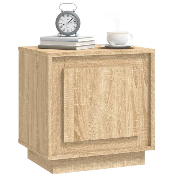 vidaXL Bedside Cabinet Set of 2 Sonoma Oak Engineered wood Compact