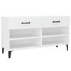 vidaXL Shoe Cabinet White Engineered Wood Medium Shoe Storage Cabinet