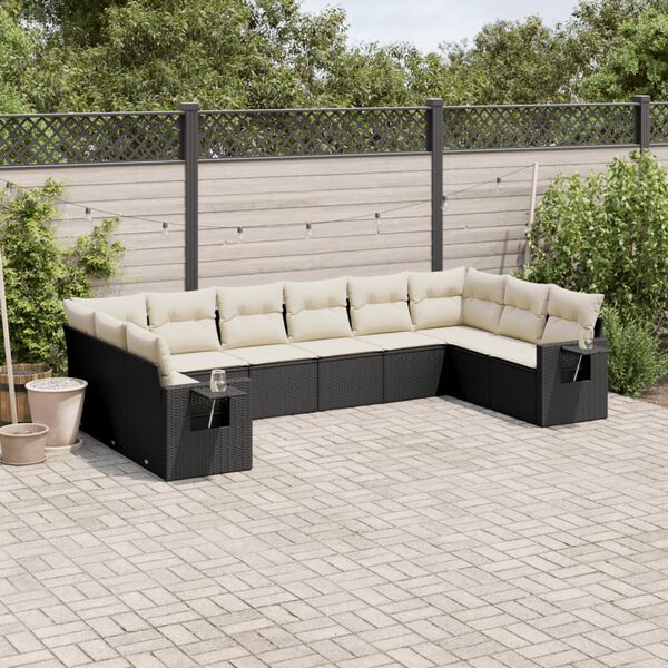 vidaXL Garden Sofa Set Black